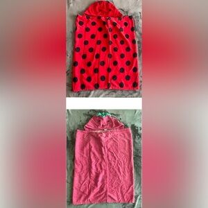 Carters Girls Hooded Towel One Size Strawberry Ladybug Beach Swimming Lessons